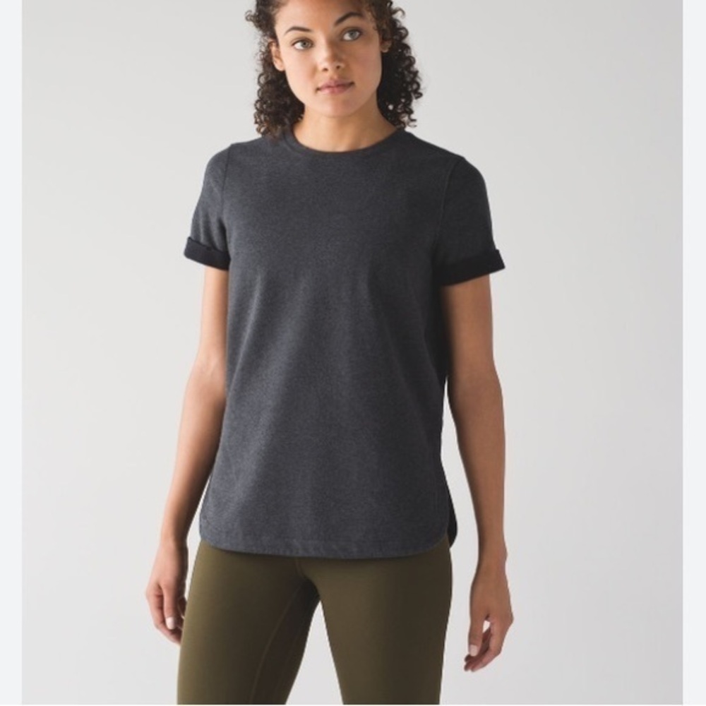 Lululemon All Time Tee Heathered Black / Black Size 4
